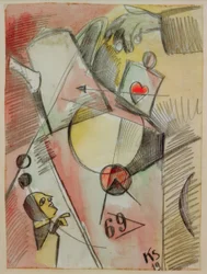 N Aquarell 1. (Le cœur va du sucre au café)