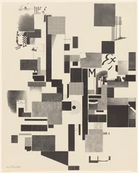 Sans titre, no. 2 de 6 du portfolio Merz 3. Kurt Schwitters 6 Lithos. Merz Mappe. Première Mappe de l