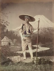 Pèlerin montant au Fujiyama