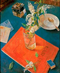 Branche de cerisier à grappes dans un verre, 1932