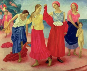 Jeunes femmes sur la Volga, 1915