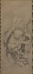 Hotei avec des Immortels Taoïstes : Hotei