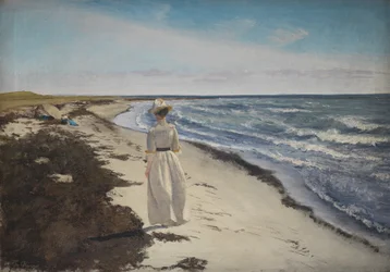 Dame à la plage de Karrebæksminde, Zélande