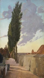 Paysage avec peupliers. Soir de septembre