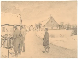 Le peintre dans le village