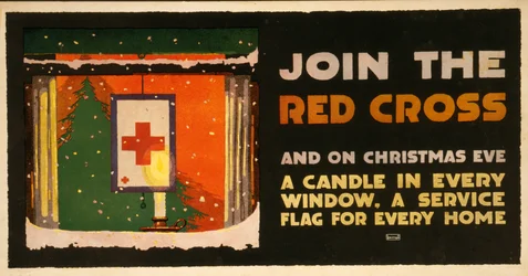 Affiche de collecte de fonds de Noël pour la Croix-Rouge, pub. 1917-18