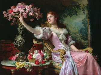 Dame avec des fleurs