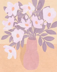 Fleurs dans un vase rose, 2023