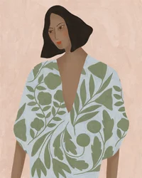 Femme en robe fleurie, 2022