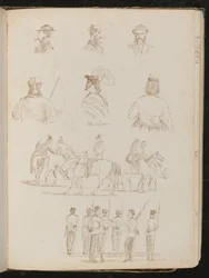Quatre études de bustes masculins, deux d