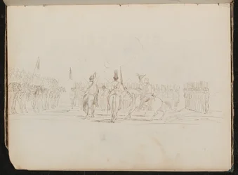 Étude de trois soldats de haut rang