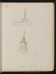 Deux études architecturales de monuments, lieu noté comme "avignon - France"