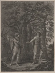 Illustration de "Palamon et Arcite", gravure de Francesco Bartolozzi 1797
