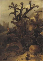 Chardon, citrouille et une chèvre