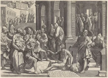 Pierre et Jean guérissant un infirme à la porte du temple