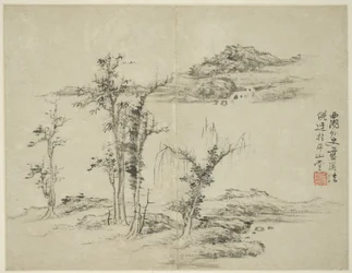 Paysage dans le style des anciens maîtres : d