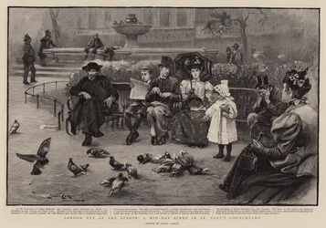 Londres hors saison, une scène de midi dans la cour de l