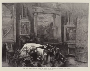 Le défunt Lord Leighton en état dans son studio à Holland Park Road