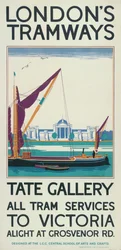Tate Gallery, affiche des tramways du London County Council, 1925