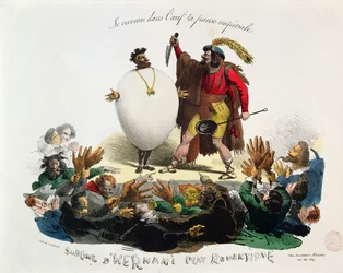 « Hernani Sublime, un plat romantique », caricature de Hernani de Victor Hugo (1802-85), vers 1830