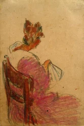 Sans titre (Femme assise sur une chaise, vue de droite)