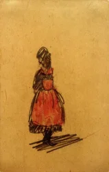 Sans titre (Femme debout avec tablier rouge)