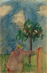 Sans titre (Homme debout sous un arbre)