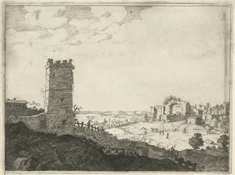 Paysage avec une tour