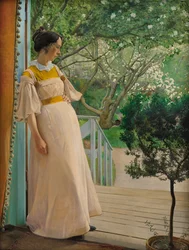 À la porte du jardin. La femme de l