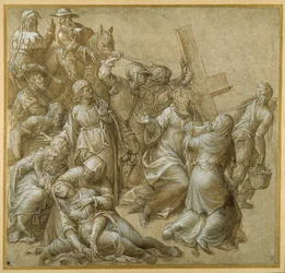 Le Christ portant sa croix rencontre Sainte Véronique