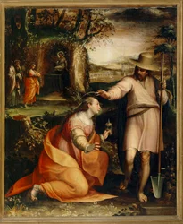 Le Christ apparaît à Sainte Marie-Madeleine - Noli me tangere ... (peinture sur toile)