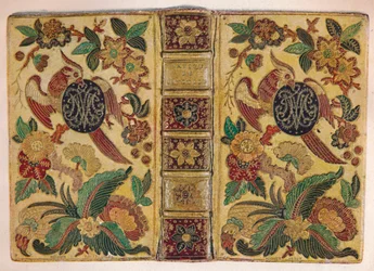 Reliure en mosaïque signée par Le Monnier et portant le monogramme de Maria Josepha de Saxe