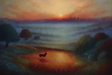 Au-delà des fougères, 2024 (huile sur toile)