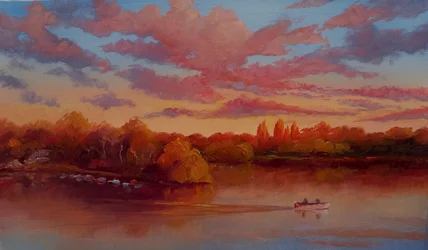 Lever de soleil sur la tarte aux anguilles, 2025 (huile sur toile)