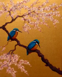 Couple de martins-pêcheurs