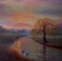Aube brumeuse, Bushy Park, 2024