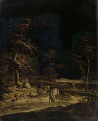 Bergère avec moutons