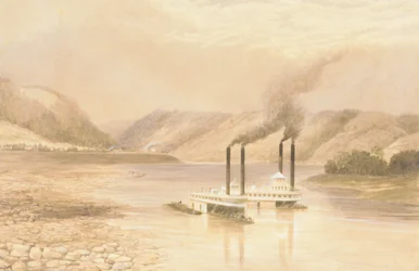 La rivière Ohio près de Wheeling, Virginie-Occidentale, 1859-60