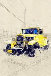 Pick-up jaune classique