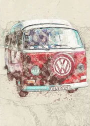 Camionnette vintage rouge