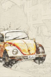 Coccinelle jaune rétro