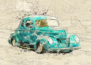 Hot rod classique bleu sarcelle