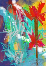 Fleur abstraite aux couleurs vives
