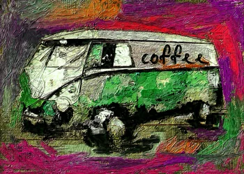 Camionnette à café vintage