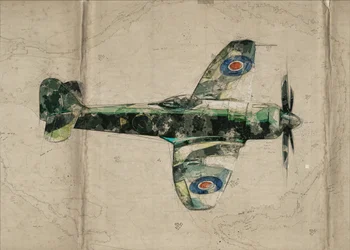 Carte représentant un avion de chasse d