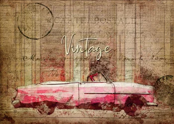 Voiture rose vintage