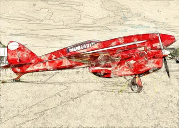 Avion à hélice rouge vintage