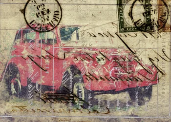 Poteau en forme de camion rouge vintage