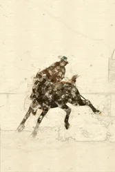 Cavalier de bronco western