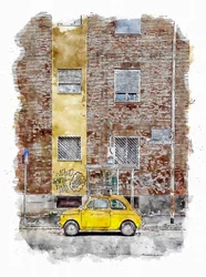 Voiture de ville classique jaune